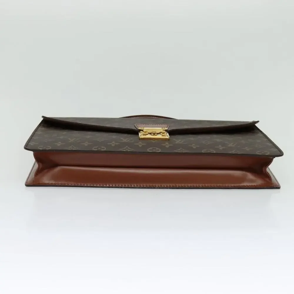 Louis Vuitton Monogram Porte Documents Bandouliere Business Bag Brown